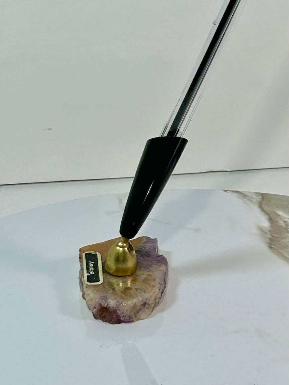 Amethyst stone pen holder small
